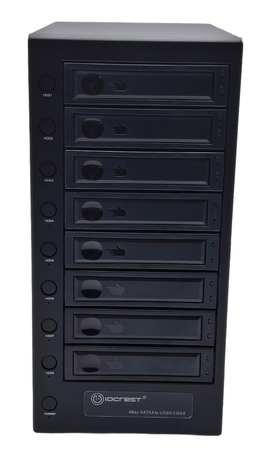 Open Box – USB 4.0 40Gbps 8 Bay Tool Less Tray 2.5″ 3.5″ SATA HDD Enclosure