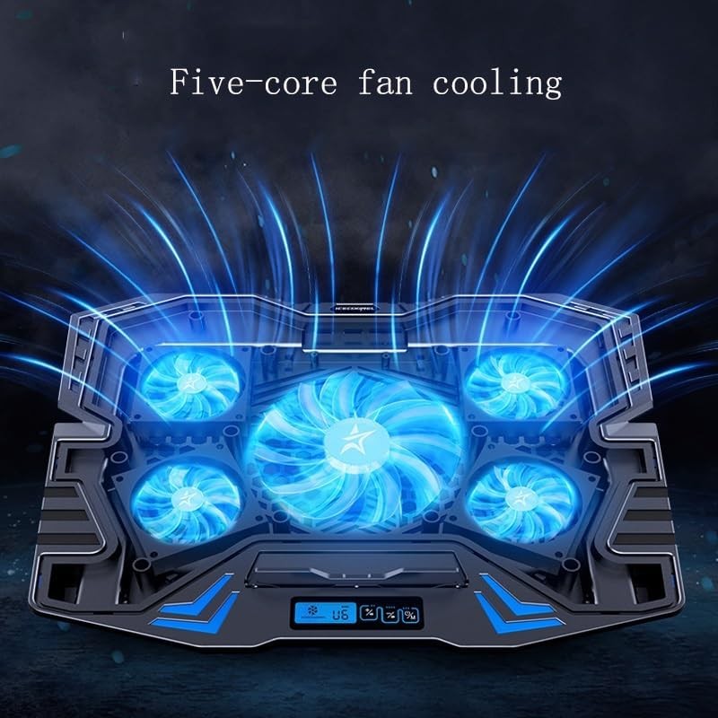 Laptop Cooling Pad For 11-17″ inch Laptop Dual USB Fan Cooler Stand 5 Quiet Fans
