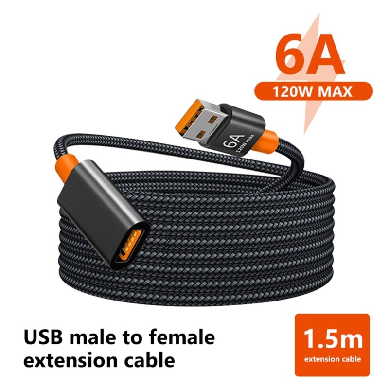 150cm USB 3.0 Cable Fast Charging Cord Durable USB Male to Female Charger Cable