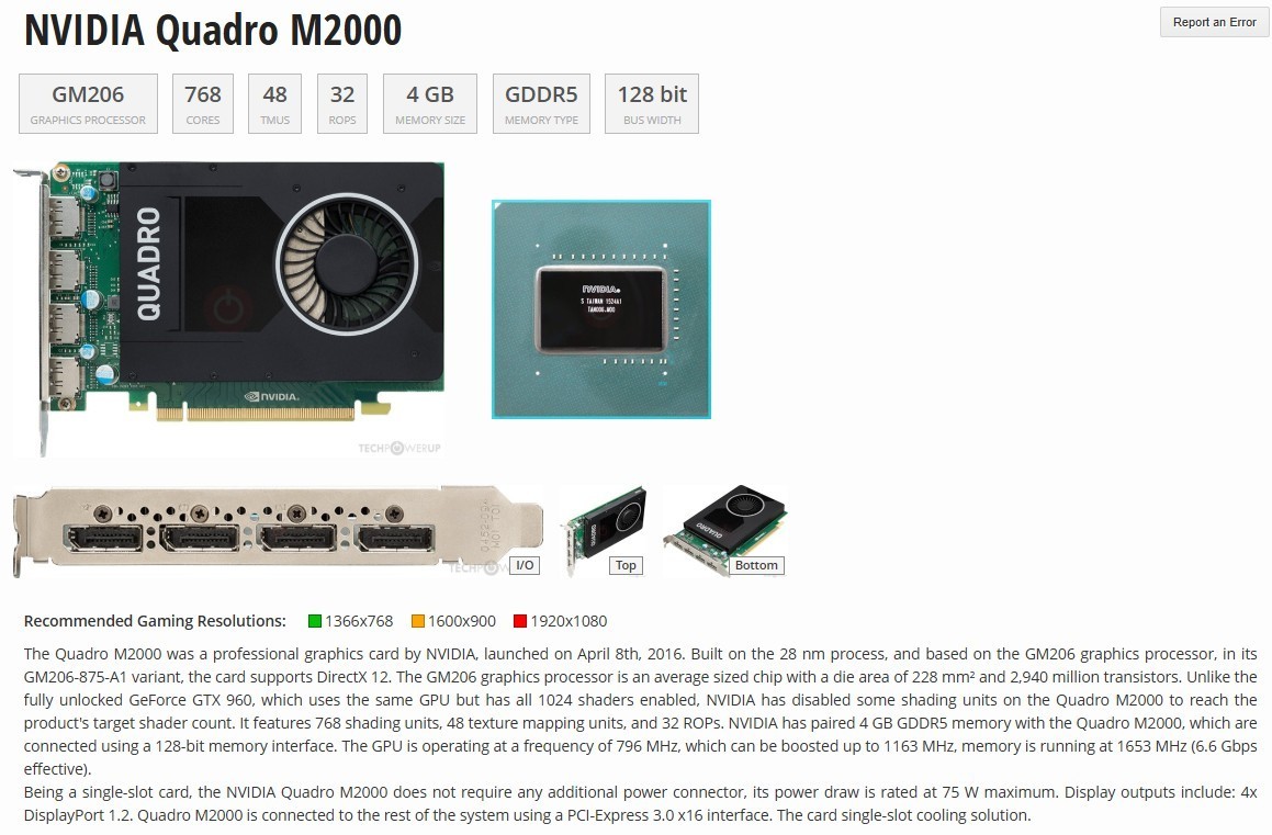 NVIDIA Quadro M2000 4GB GDDR5 Graphics Card ✅4x Display Port✅