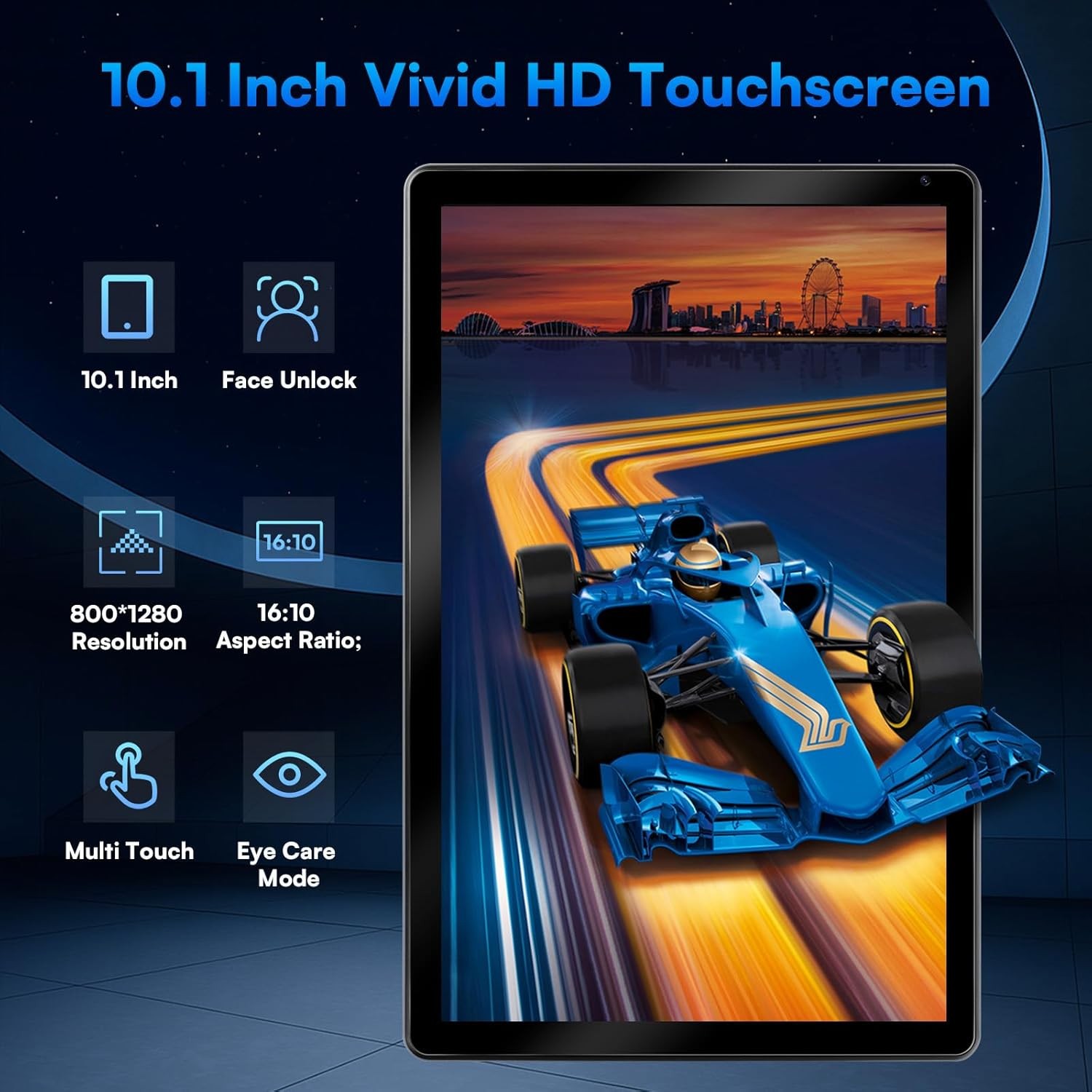 AEEZO 10.1 inch Android 15 Tablets HD Touchscreen Octa-Core 24+128GB Dual Camera