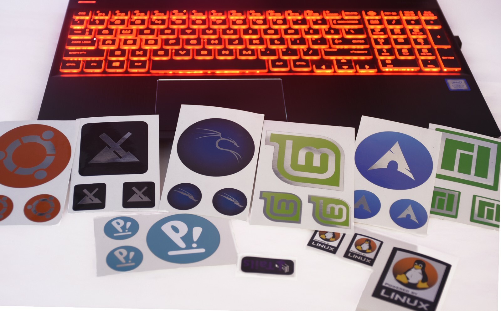 Linux Stickers Emblems Badge Logo Linux Decal Distro Mirrored Finish 3 Pack