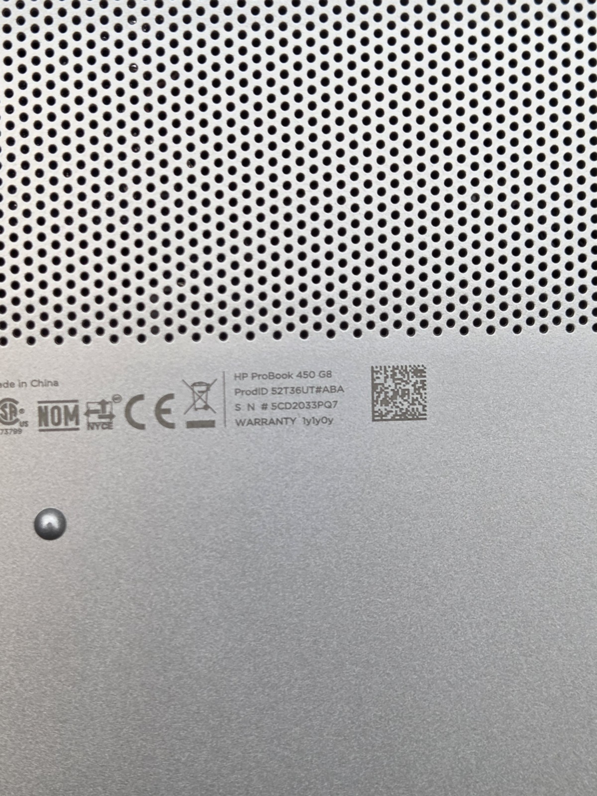 HP PROBOOK 450 G8 i5-11th Gen, NO RAM, NO HDD/OS Repairs Read Desc