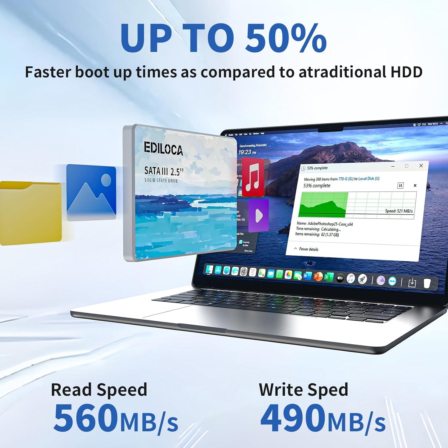 Upgrade with 512GB SSD, 560MB/s Read Speeds – Shock-Proof for Laptops & Desktops