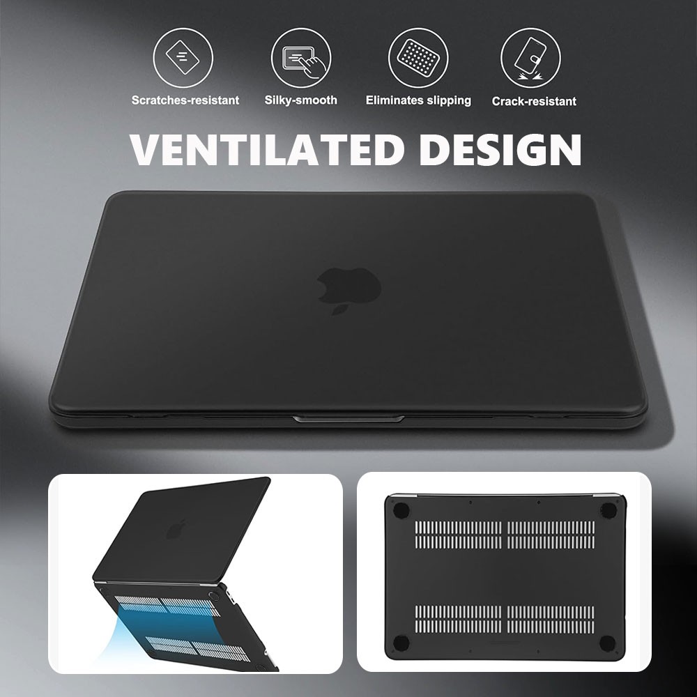 For Macbook 2026 Neo 13″ A3404 Matte Black PC Shell Case Keyboard & Screen Cover