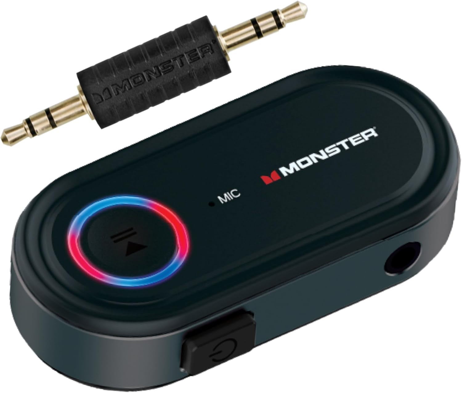 Monster Bluetooth Receiver for Car & Home, 3.5mm Aux, Mic, Voice Assistant