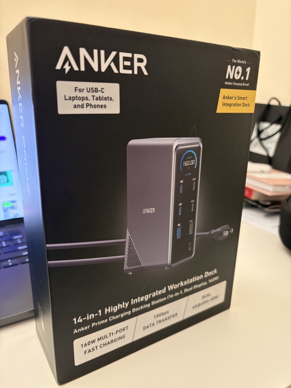 Anker Prime Docking Station 14-Port 160W USB-C 10Gbps Transfer Smart Interface