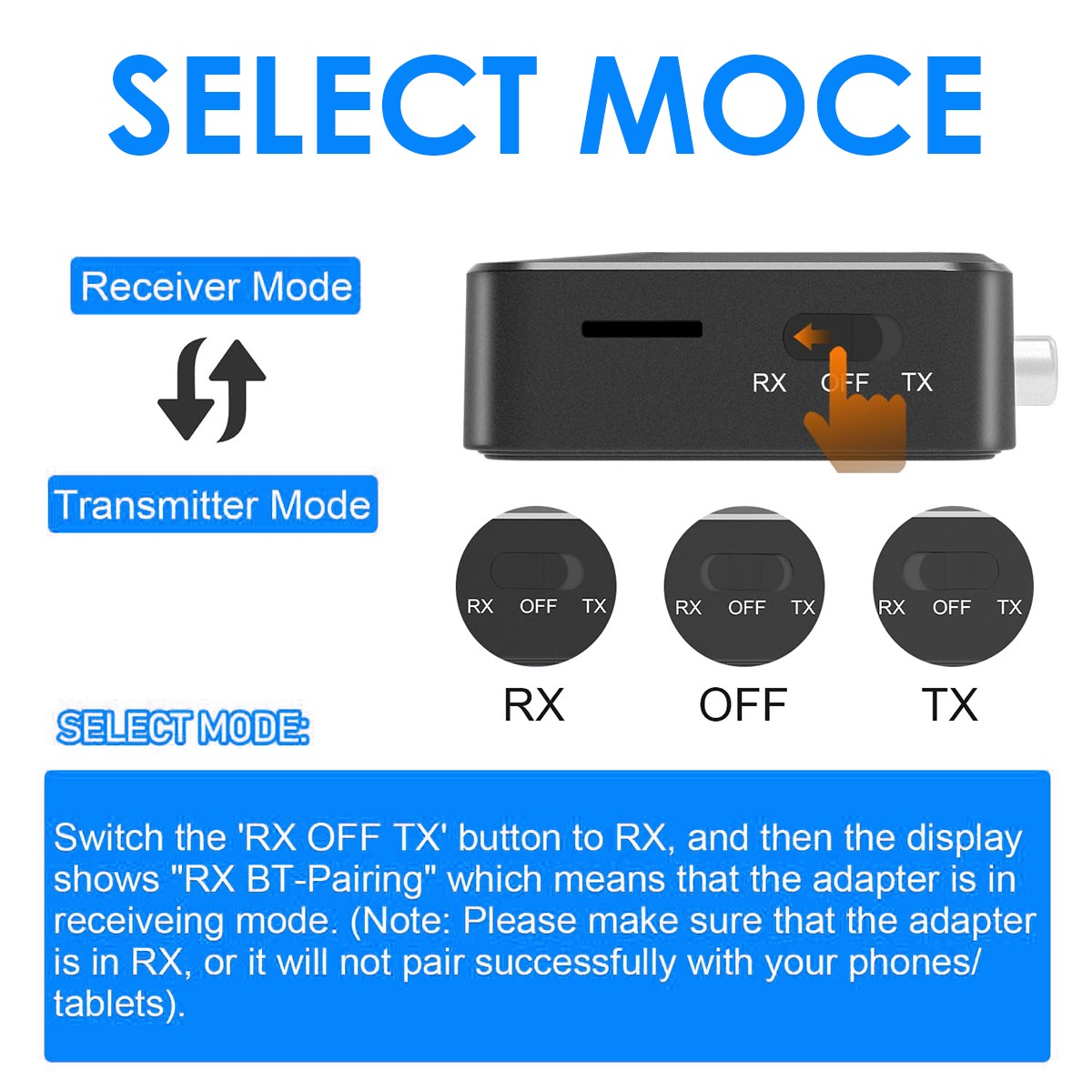 Bluetooth 5.4 Stereo Audio Receiver Transmitter AUX USB HD Music to RCA Adapter