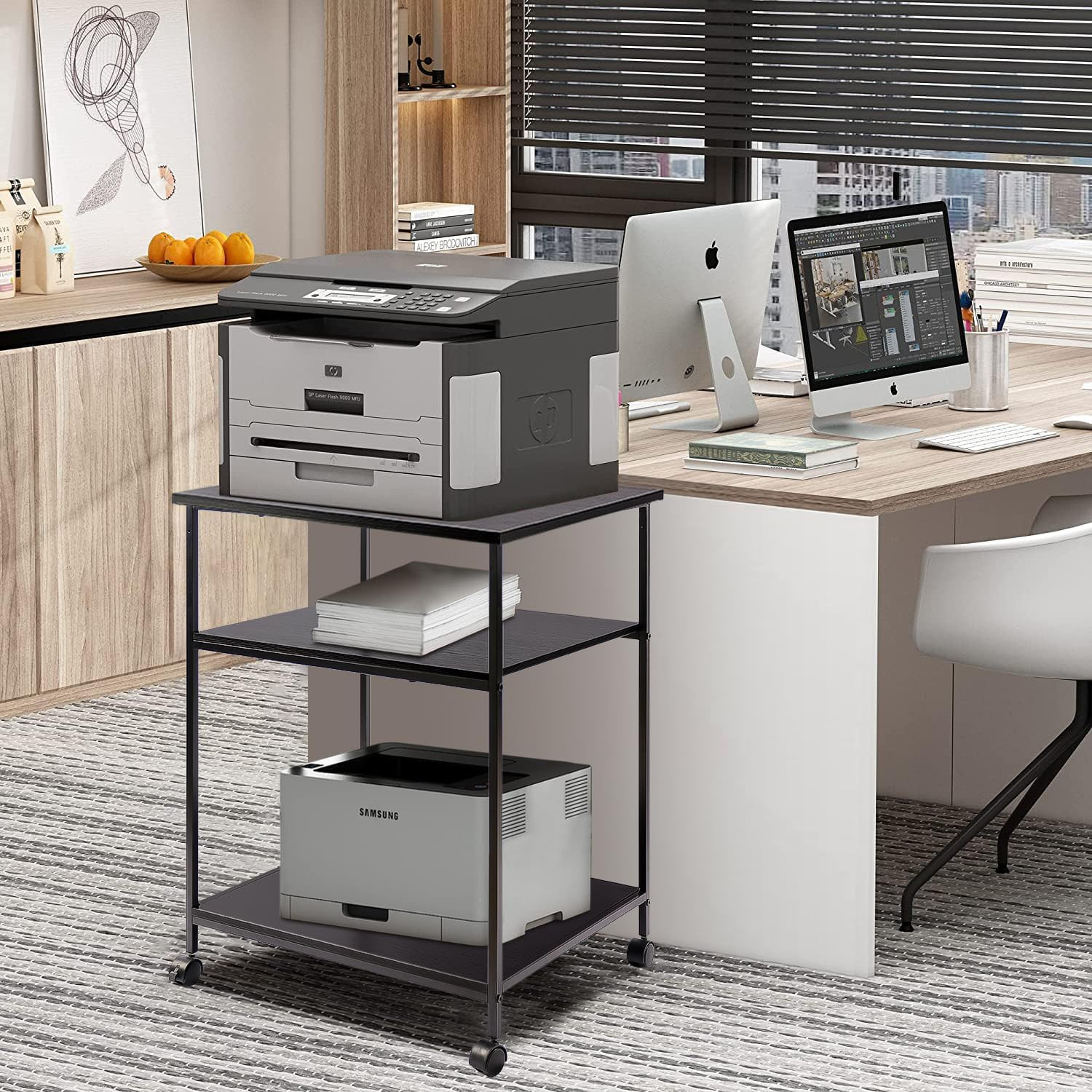 3-Tier Printer Stand for Laser/Inkjet/All-In-One – 23.6X18.9X31.5 Heavy Duty Car