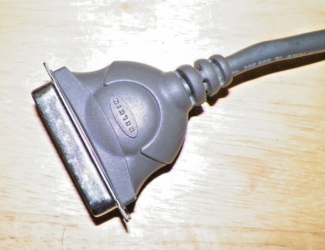 BELKIN PARALLEL PRINTER CABLE – 6′ – Dark Gray – F2A046-06 – EUC!