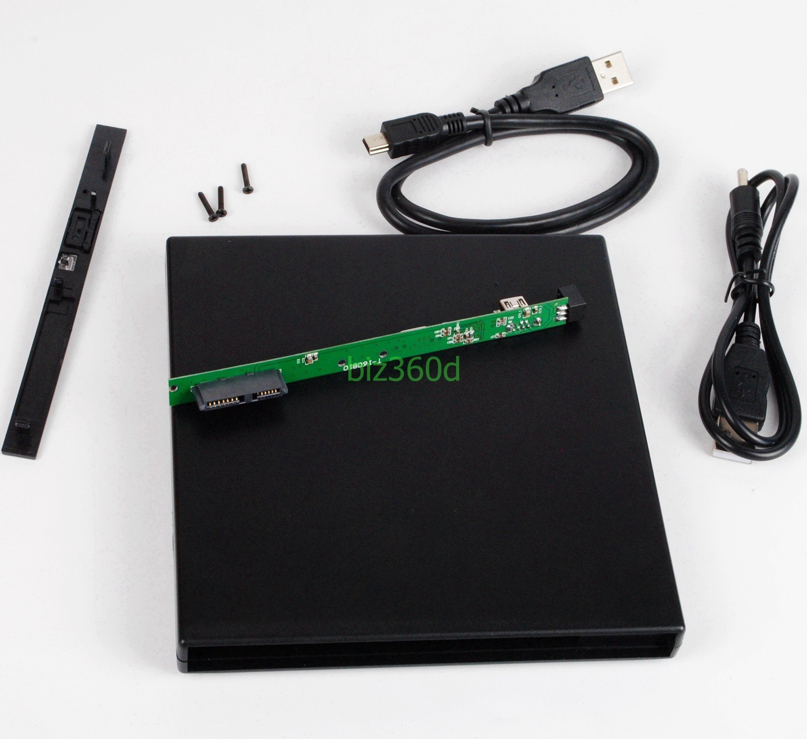 USB Slim External Case Enclosure For 12.7mm SATA CD DVD RW Burner Optical Drive