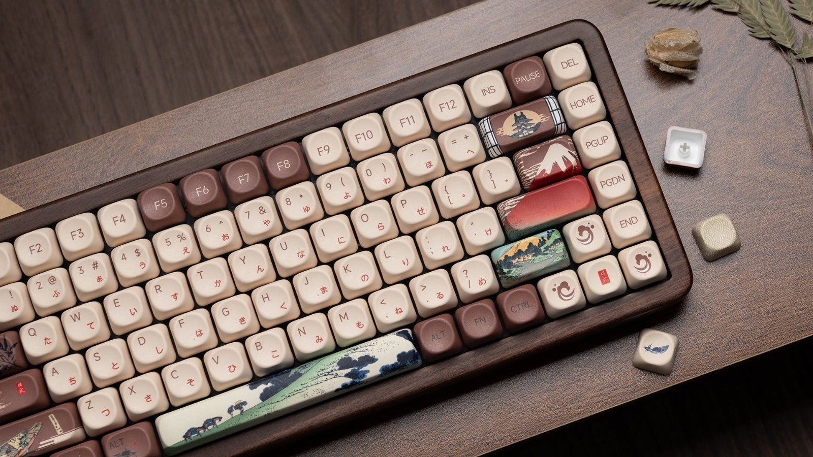 Womier WD75 V2 Walnut Wood Mechanical Keyboard 75% Wireless VIA/QMK