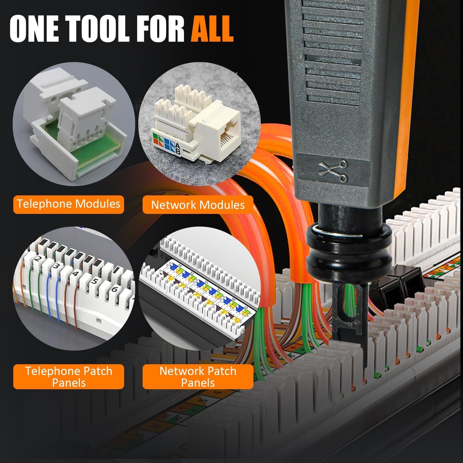 110 Punch Down Tool, Smooth-Cutting, Durable, Easy-to-Use Keystone Punch Down To