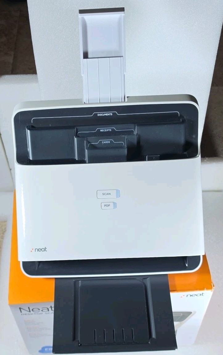 NeatDesk ND-1000 Desktop Scanner Digital Filing System White W/ Box – Tested