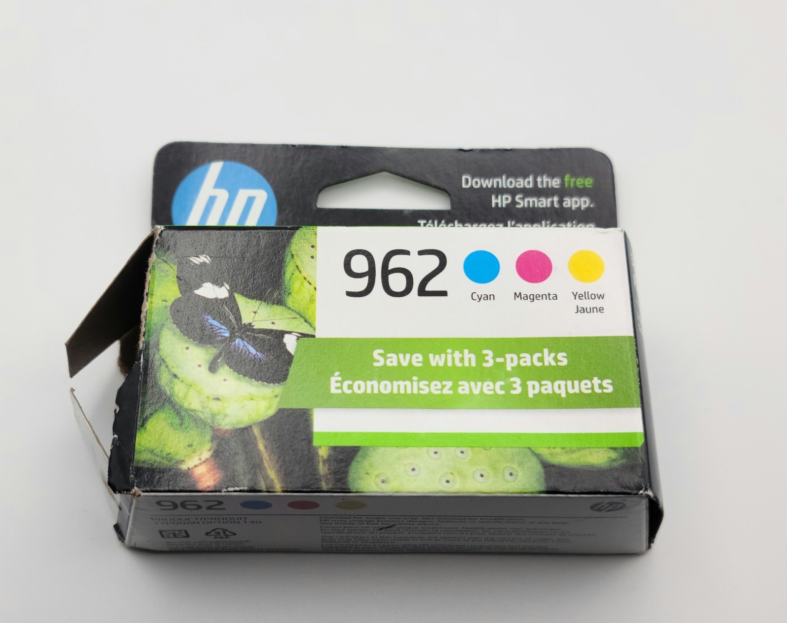 HP 962 3-Pack Ink Cartidge blue Magenta Yellow Office Jet Exp DEC 2026-OPEN BOX