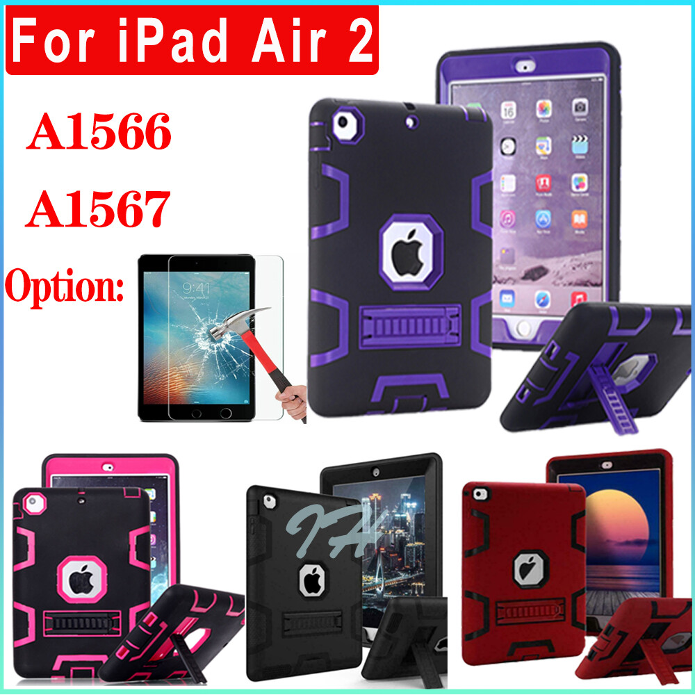 For iPad Air 2 9.7′ ShockProof Military Heavy Duty Case / Screen Protector