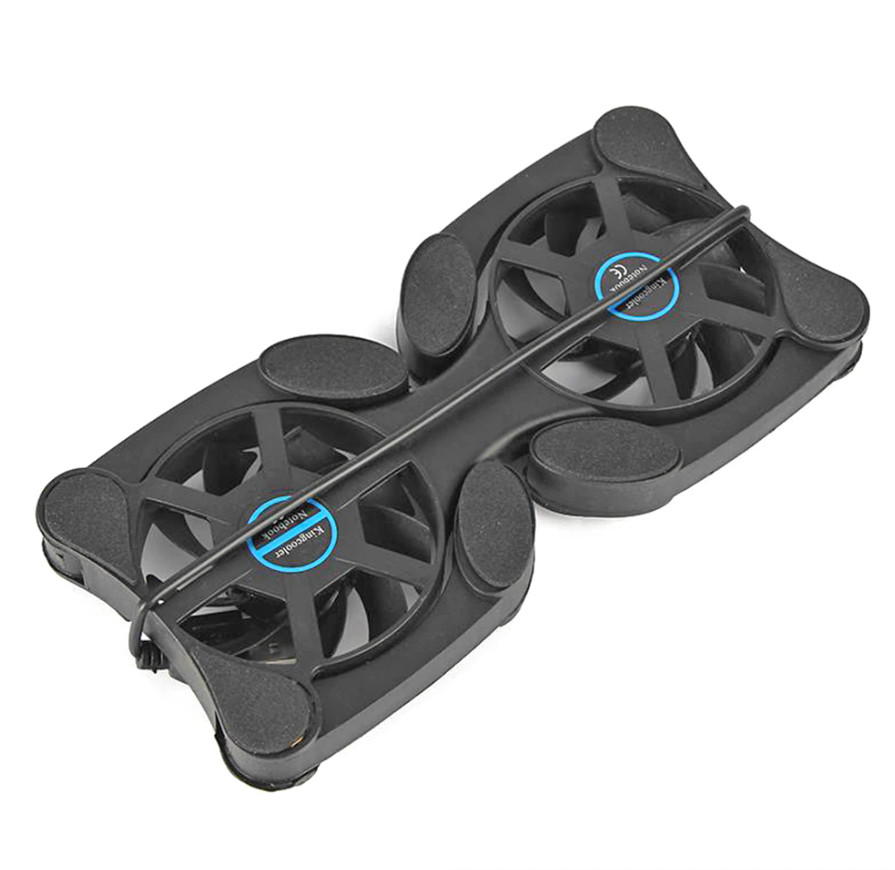 Dual USB Cooling Fan Pad Foldable Slim Fans Cooler Stand For Laptop Notebook LOT