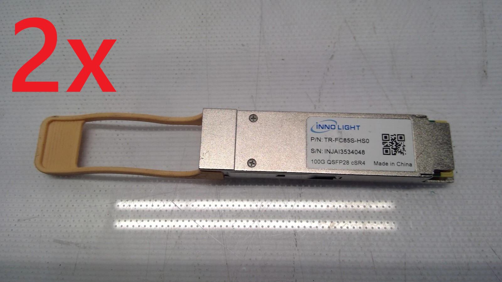 Lot of 2 – 100G QSFP28 SR4 INNOLIGHT TR-FC85S-HS0 TR-FC85S-N00 TR-FC85S-NCI
