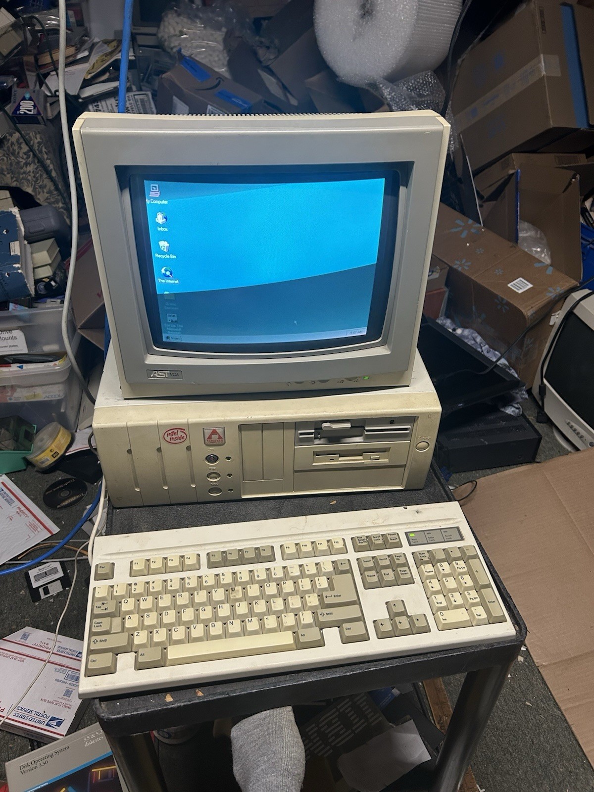 Pentium 100 Retro Vintage PC Computer Windows 95 DOS ISA dual Floppy 5 1/4