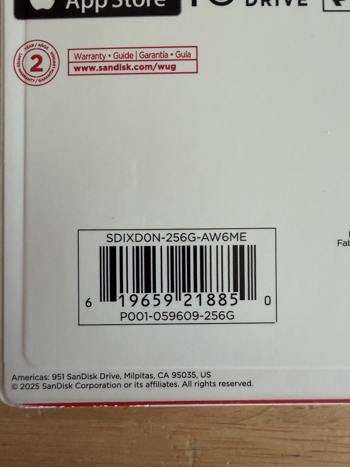 SanDisk SDIXD0N-256G-AW6ME Phone Drive 256GB USB Flash Drive for iPhone,