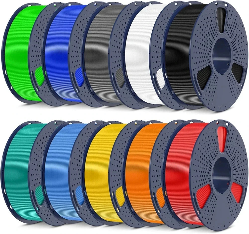 10KG 3D Printer Filament Bundle – 10 Colors, 1.75mm PLA Plus, Neatly Wound