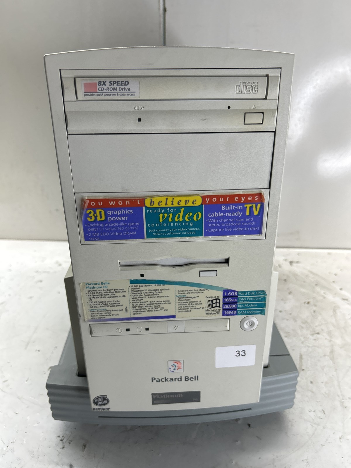 Packard Bell Platinum 60 Intel Pentium 166MHz 48MB NO HDD