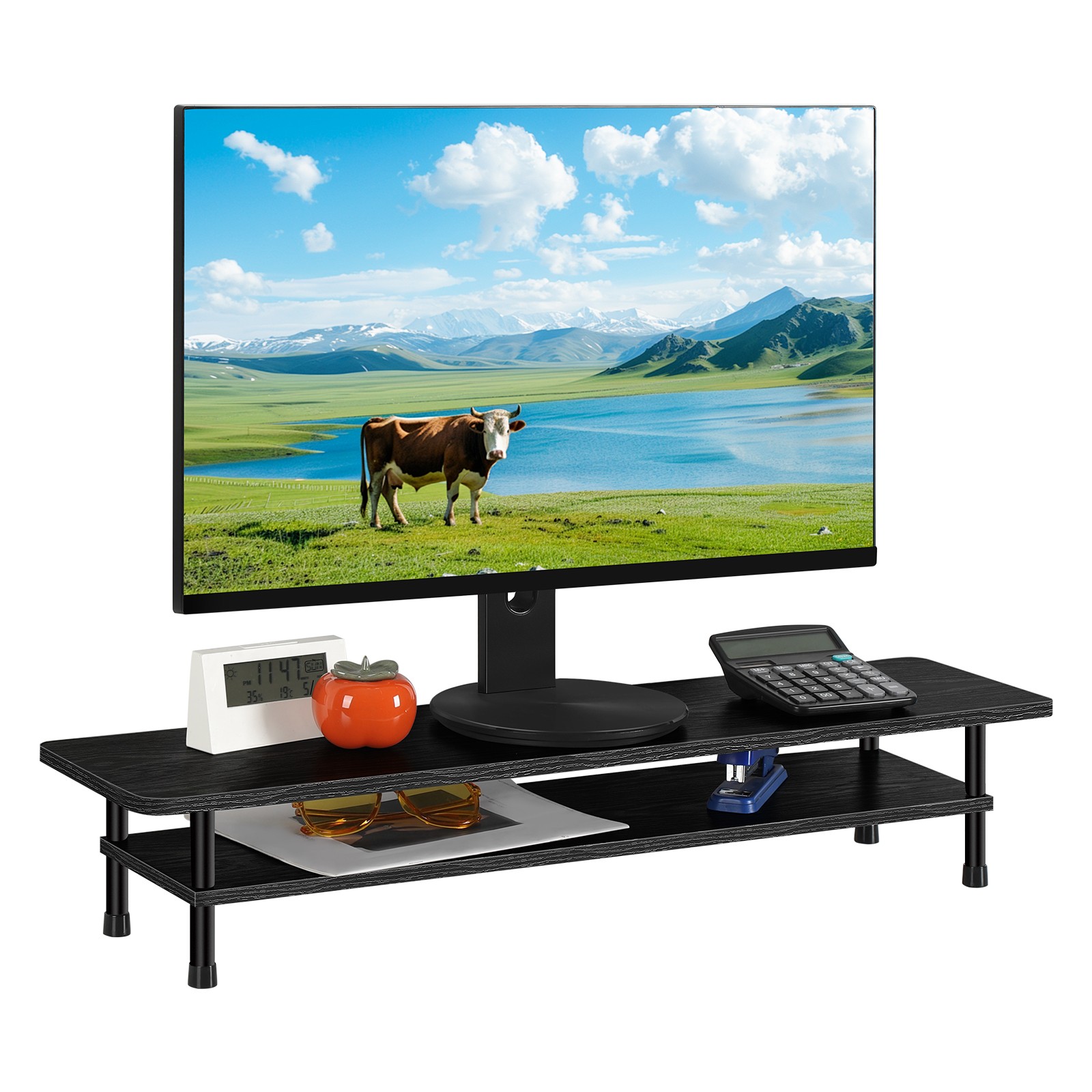 Monitor Riser, Sturdy Wood Desktop Riser for TV/PC/Laptop/Printer TV Riser Stand