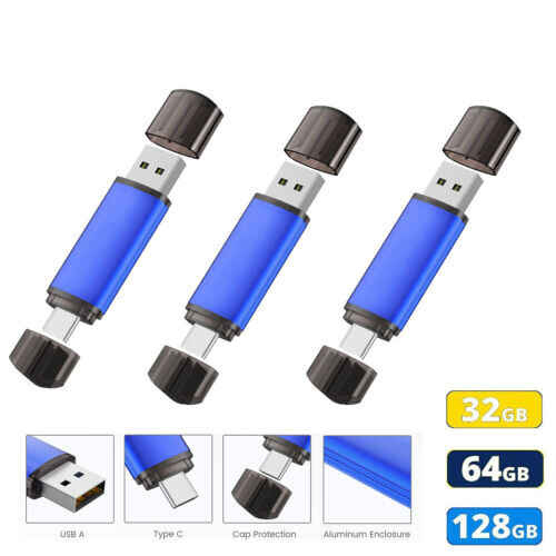 32GB 64GB 128GB USB 2.0 USB Flash Drive Type C OTG Pen Drive 2 in 1 Dual U Disk