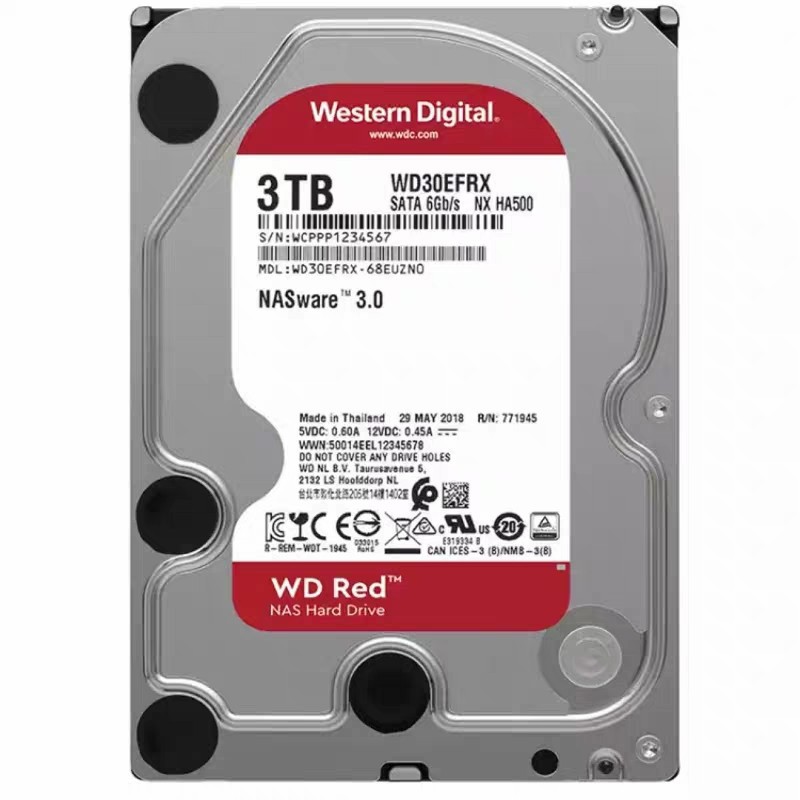 Western Digital 3TB WD30EFRX 5400RPM SATA 3.5″ NASware HDD Hard Disk Drive