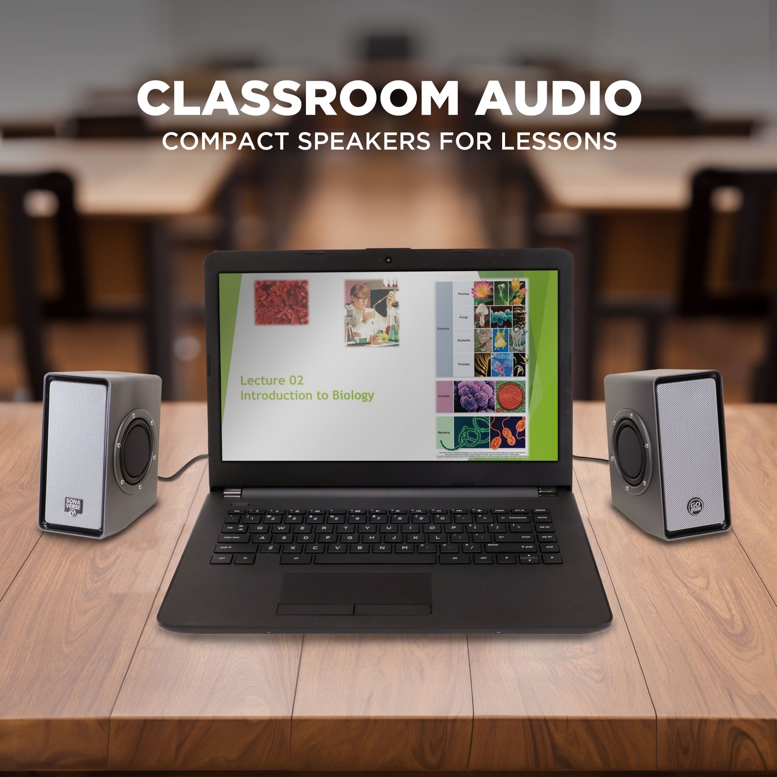 GOgroove SonaVERSE O2 USB Powered Computer Speakers with Dual Passive Woofers