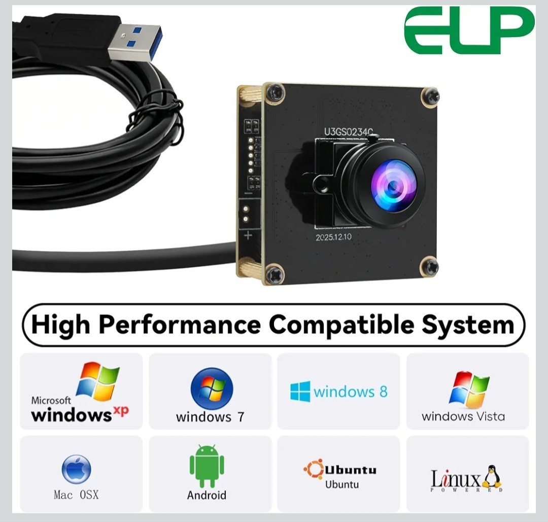 USB3.0 Global Shutter AR0234 CMOS Fisheye 200FPS 1200P Machine Vision Camera