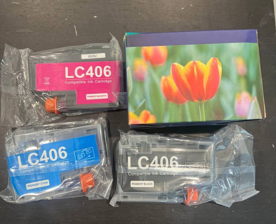 Brother Aftermarket LC406XL Ink Cartridges X3 Pigment Black Magenta Cyan