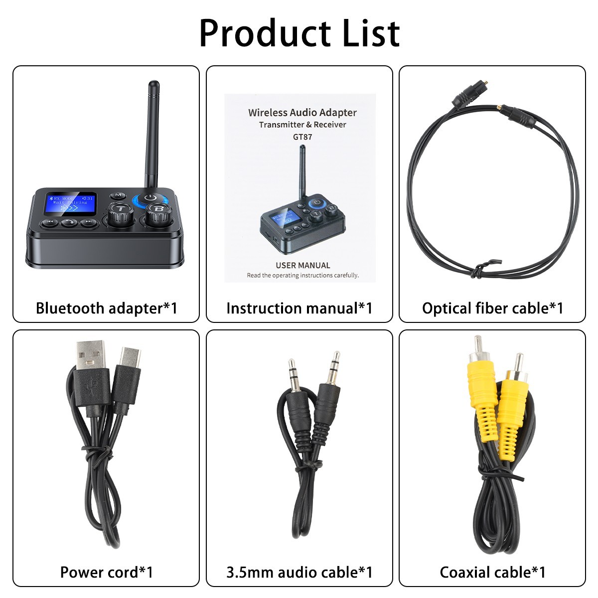 RX/TX Bluetooth 5.4 Transmitter Receiver 3.5mm AUX TV Home Stereo Audio Adapter