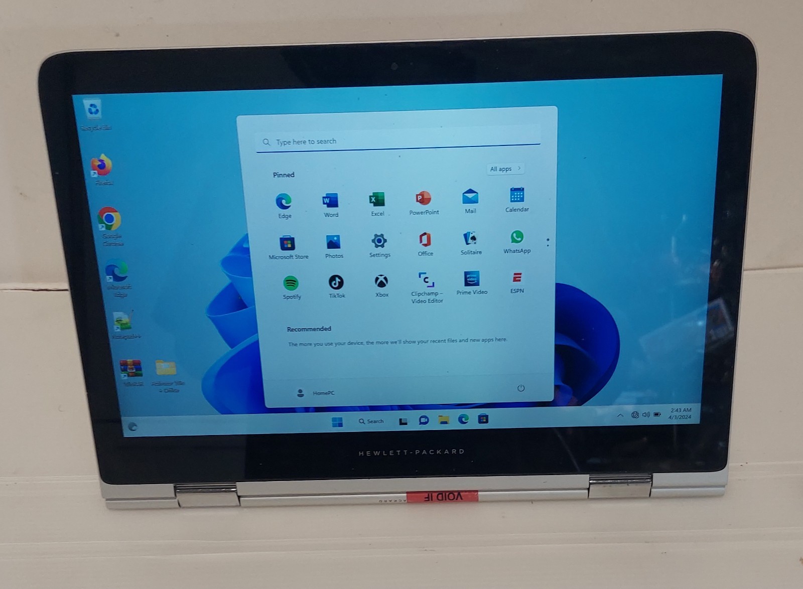 HP x360 TOUCHSCREEN SPECTRE CORE i7 256 SSD 8 RAM
