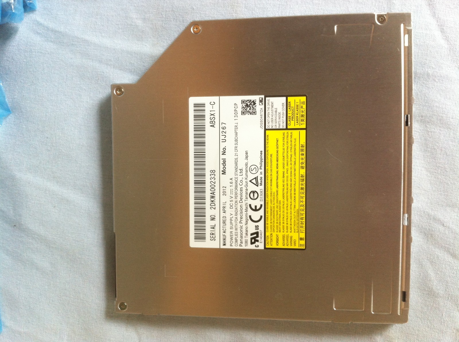 9.5mm SATA UJ267 blu-ray player burner slot-in load drive Apple Macbook Pro Dell
