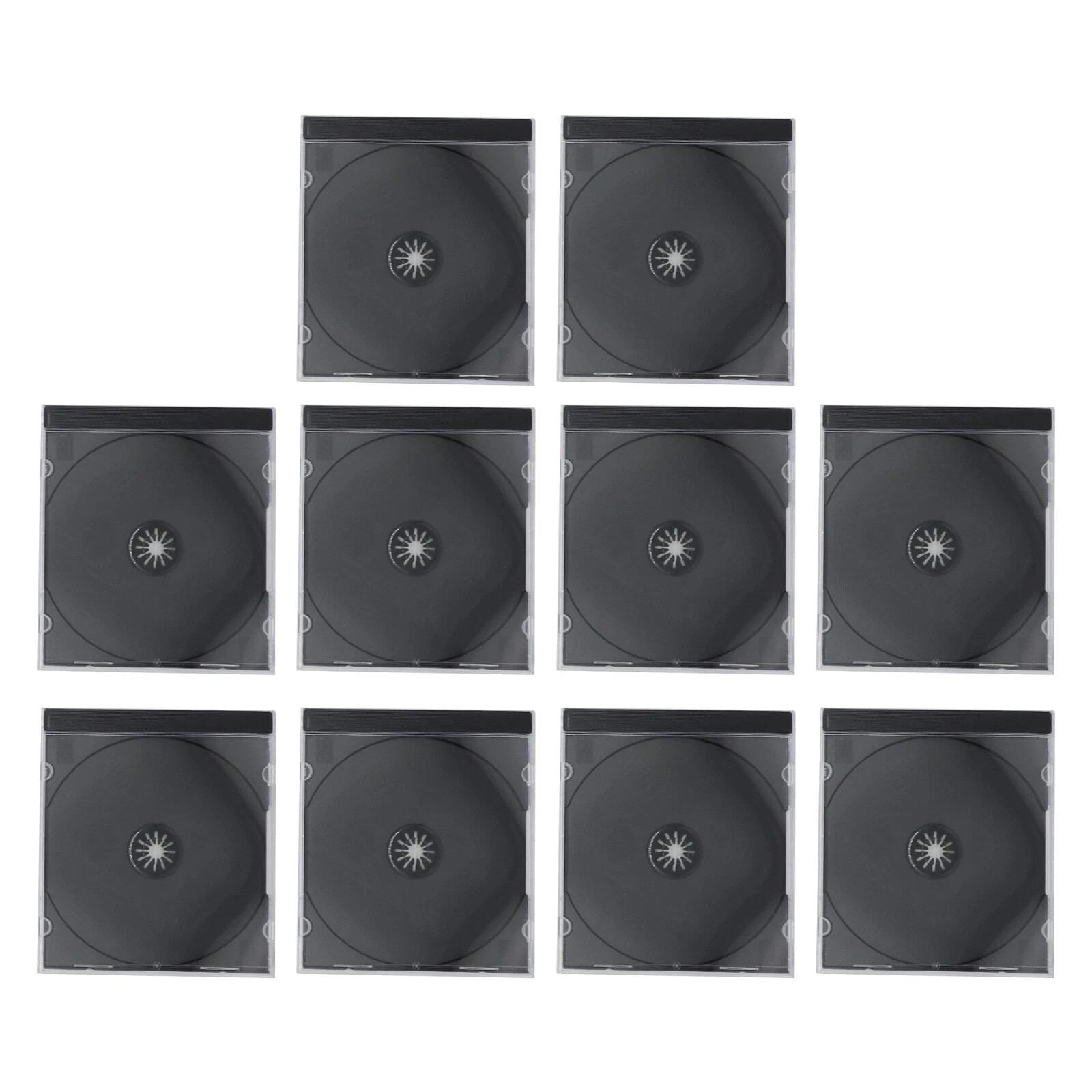 QTY 20 Standard Clear Single CD Jewel Storage Cases 1- Disc Assembled Black NEW.