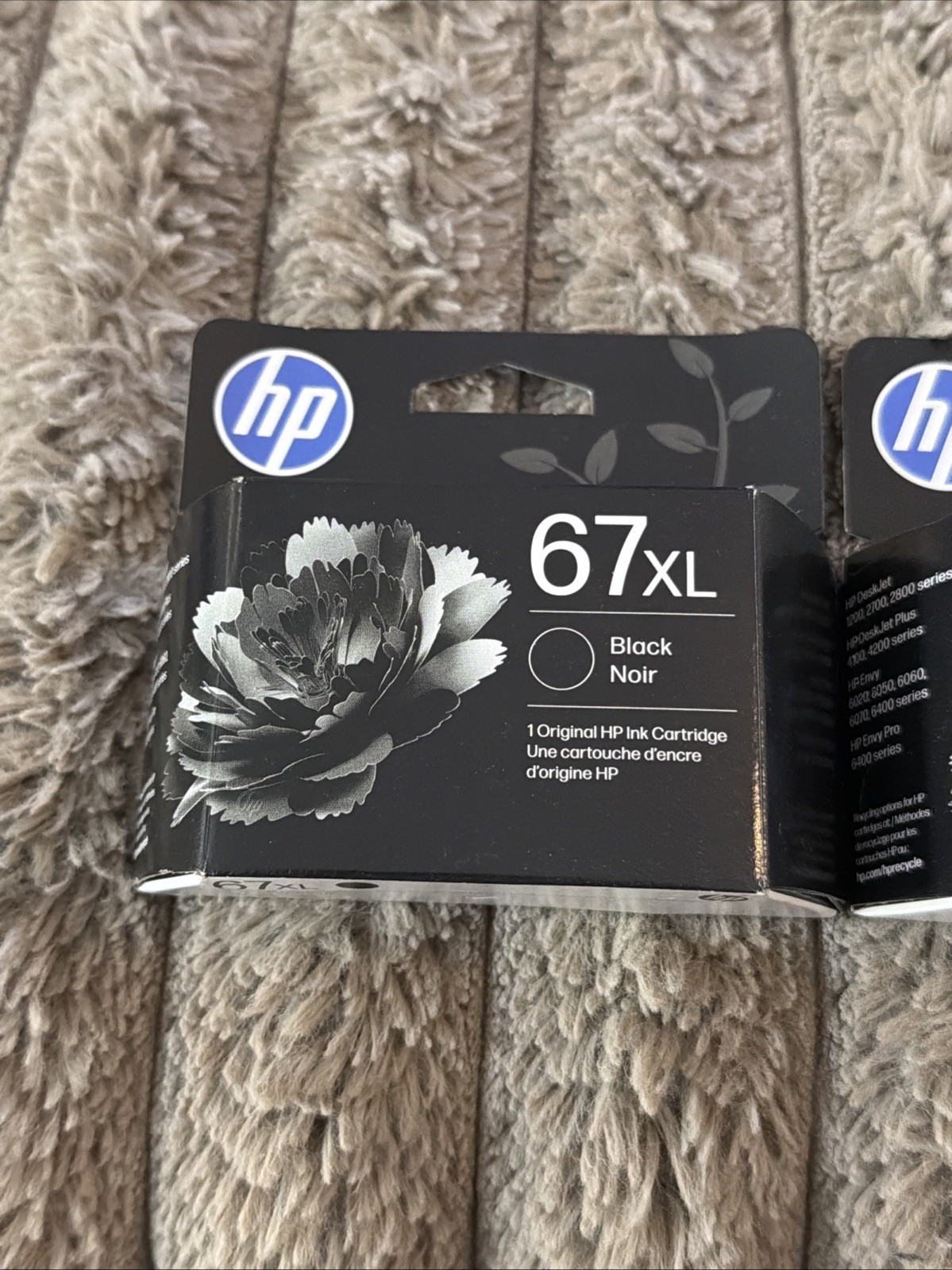 Lot Of 2 – Genuine HP 67XL High Yield Black Ink Cartridge Exp 12/27
