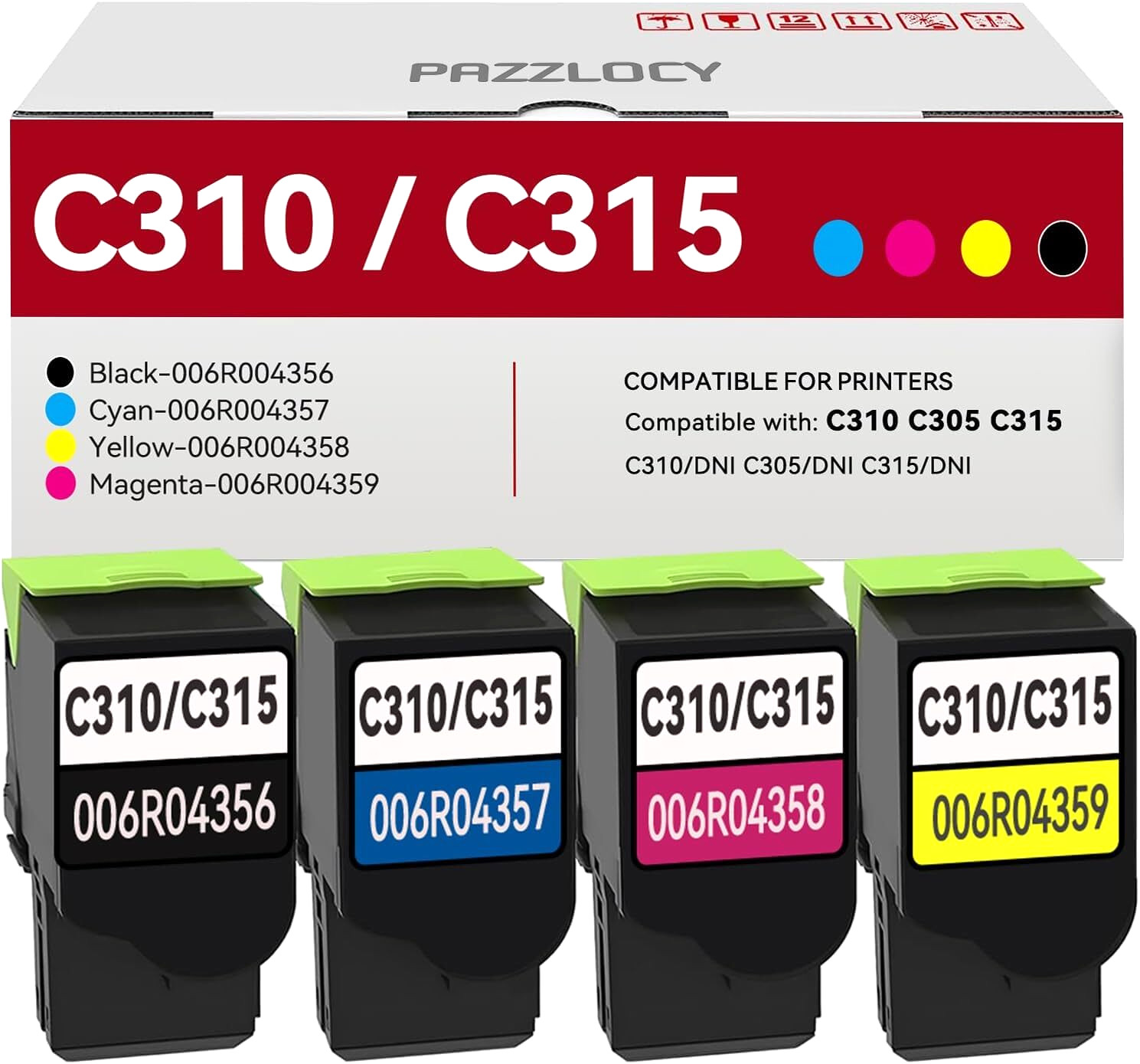 C310/C315 Toner Cartridge for Xerox 006R04356–006R04359 C310DNI C315DNI Printers