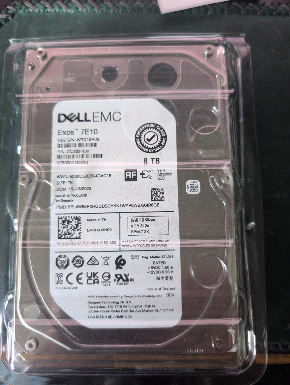 Seagate Exos 7E8 8TB HDD, SAS 3, 3.5″ Internal Hard Drive (ST8000NM001A)