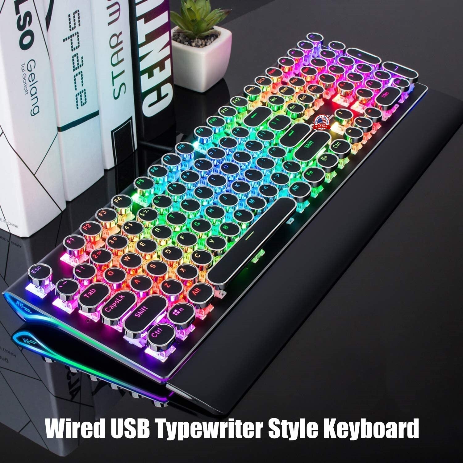 Teclado gamer mecanico exclusivamente para juegos teclados multi color LED NUEVO