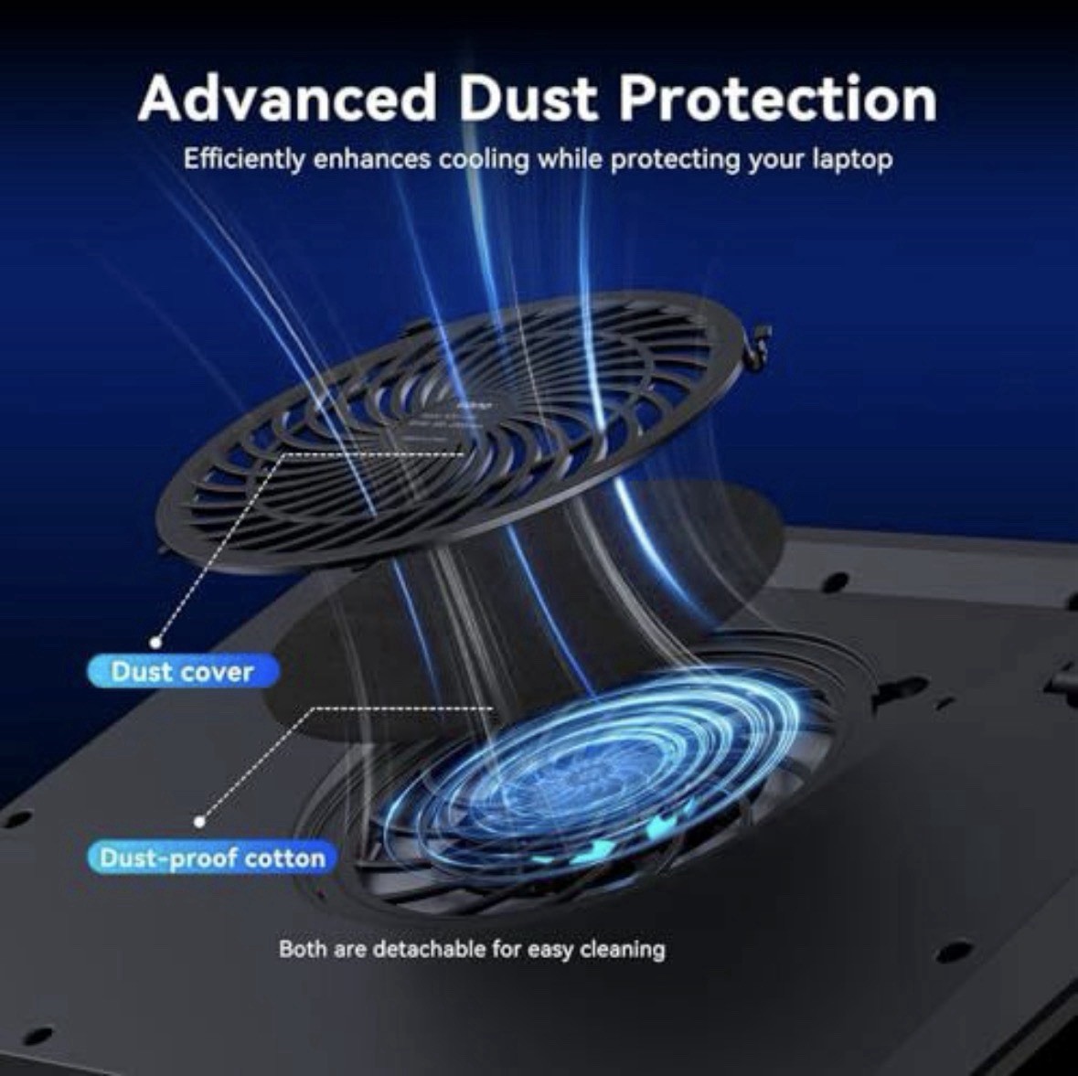 llano V12 Laptop Cooling Pad, Gaming Laptop Cooler Stand 5.5inch Powerful fan
