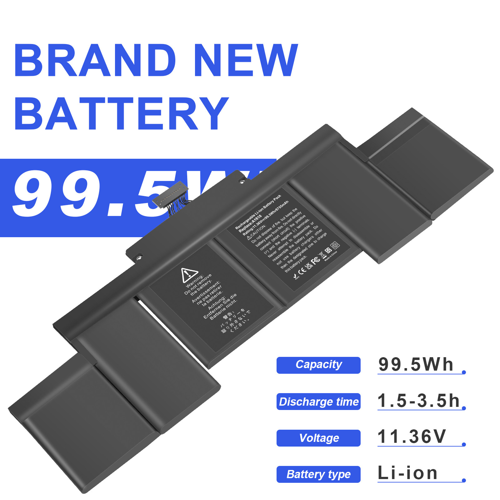 🧡LOT Battery A1618 For Apple MacBook Pro 15″ Retina A1398 Mid 2014 2015 99.5WH