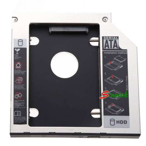 SATA to SATA 2nd HDD SSD Hard Drive 9.5mm Universal Caddy CD/DVD-ROM Optical Bay