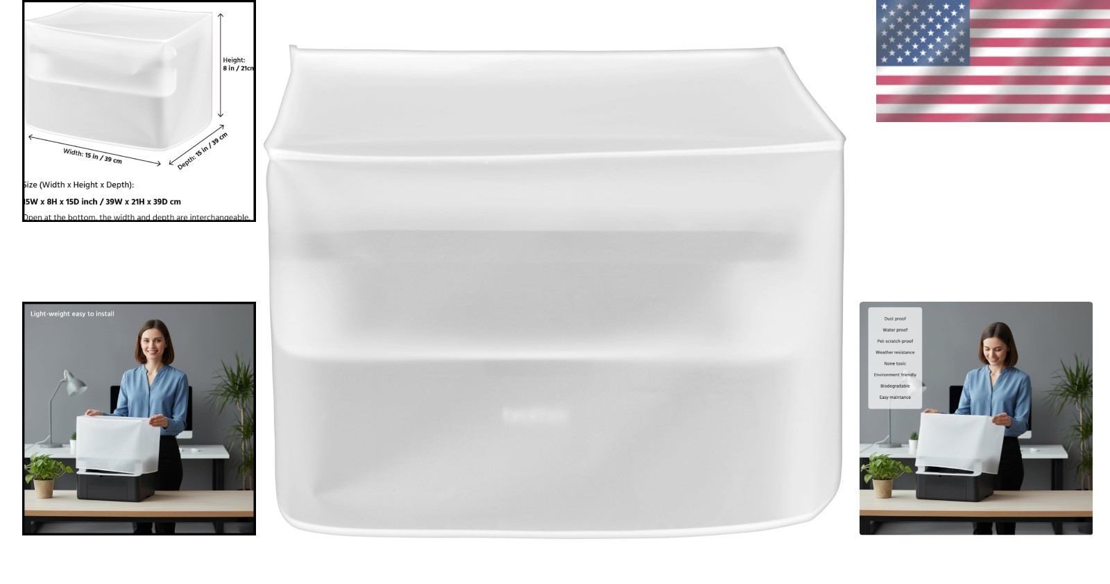Half-Transparent Protective Jacket for Printers – Dust & Water Resistant Design