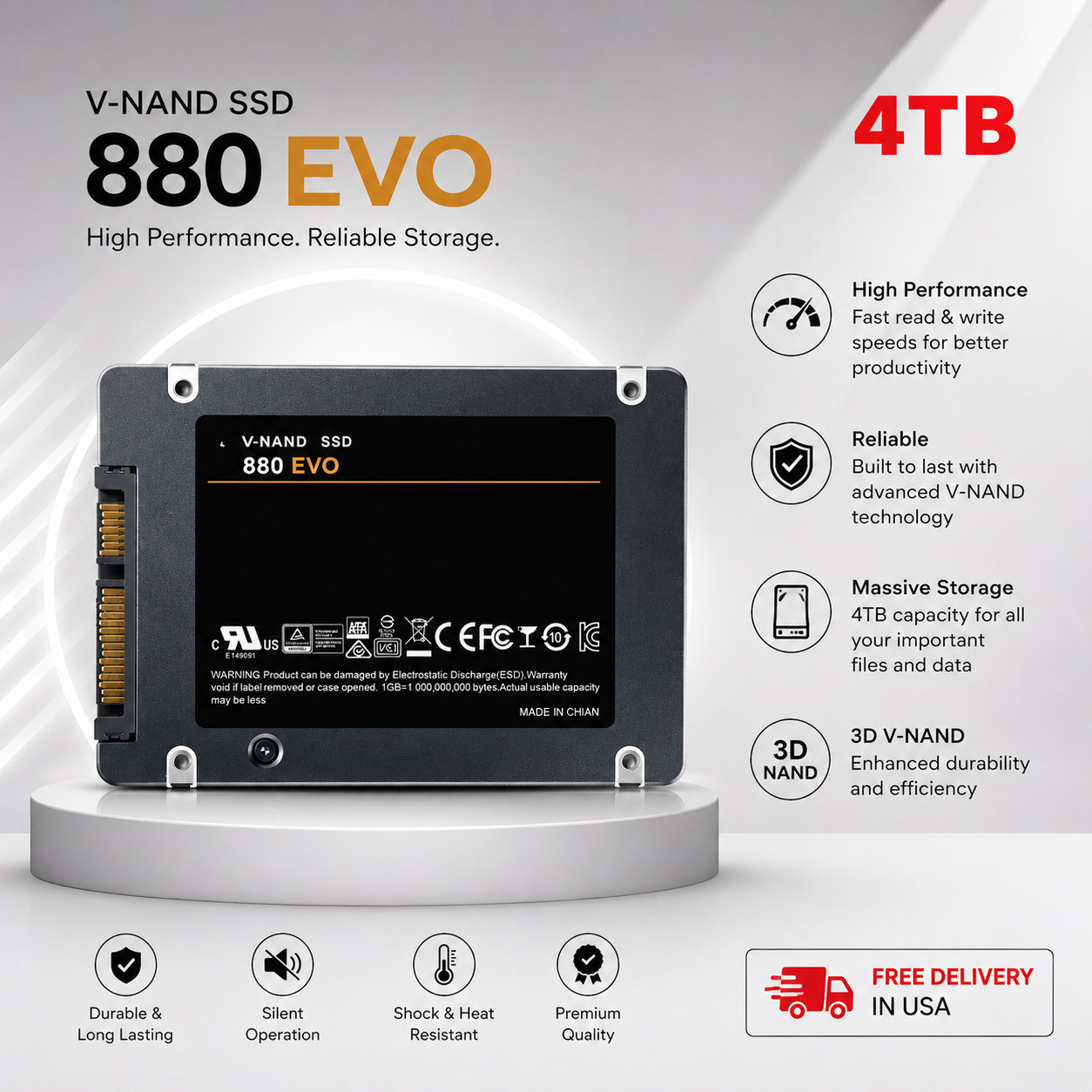 4TB SSD 2.5” SATA III Internal Solid State Drive PC/MAC 560MB/s US NEW