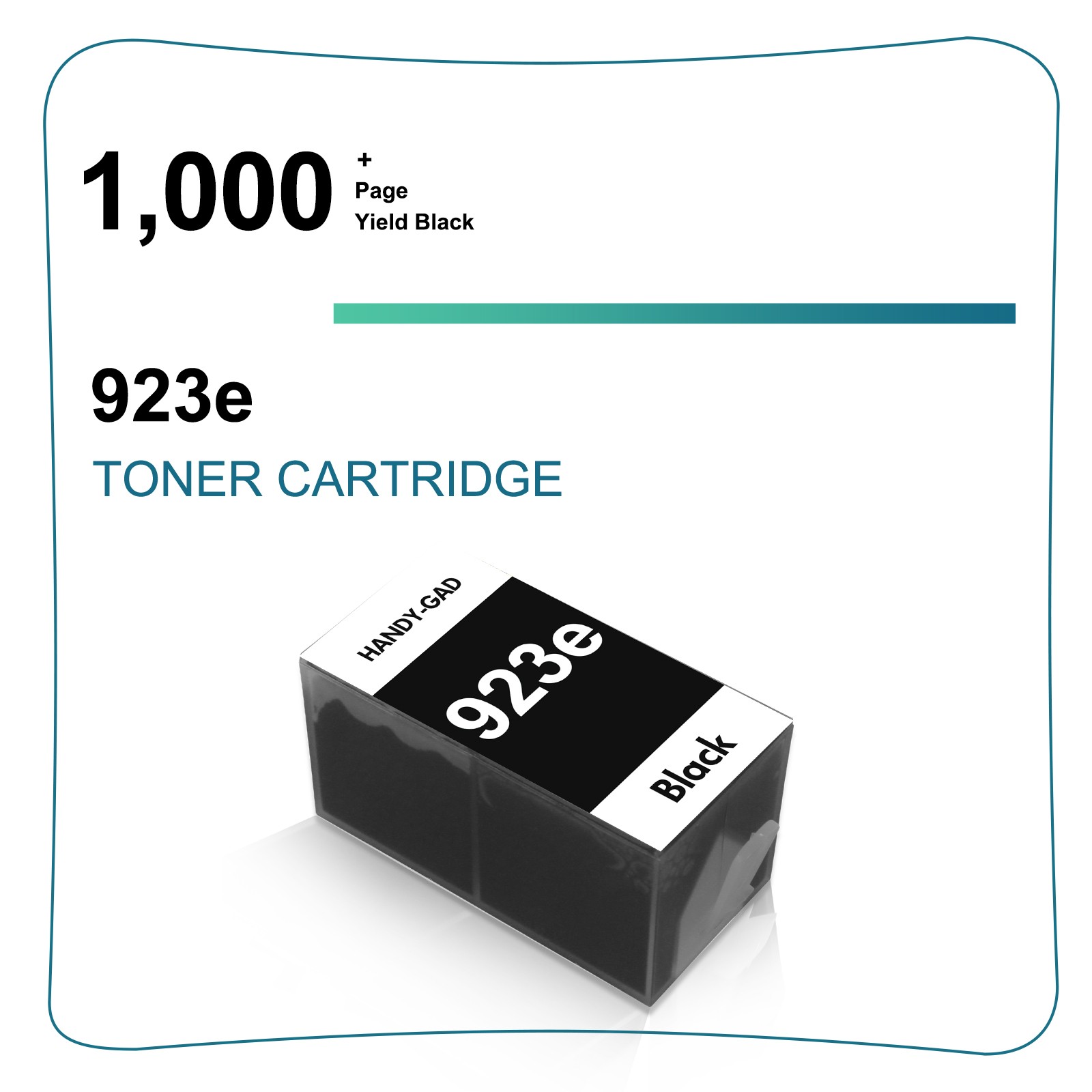 1-Pack Replacement 923e Black Ink Cartridge for HP OfficeJet Pro 8130 8120 8138e