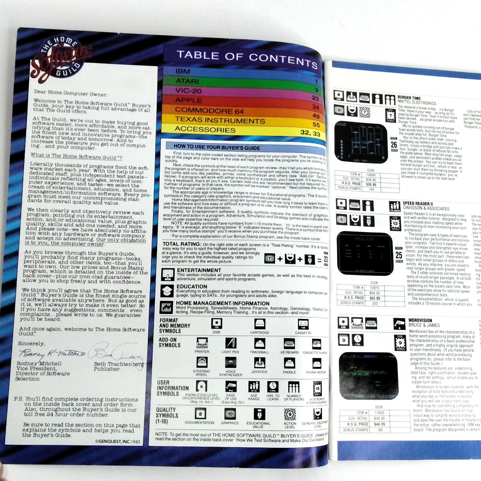 Home Guild Software Buyer’s Guide Fall 1983 Vintage 65 pages