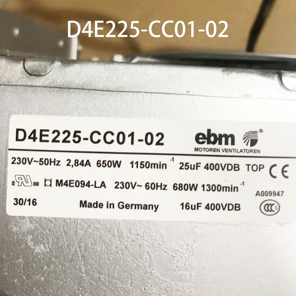 New sealed Centrifugal Fan D4E225-CC01-02 AC 230V 2.84A Ebmpaps radiator