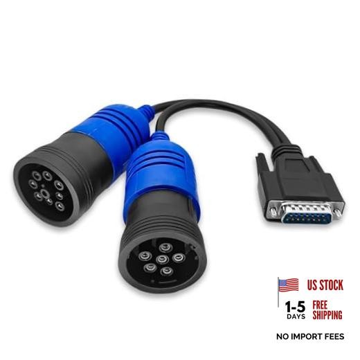OBD 2 OBD II Y Cable DB15 to type2 9 pin and 6 pin Diagnostic Cable(J1962 DB15