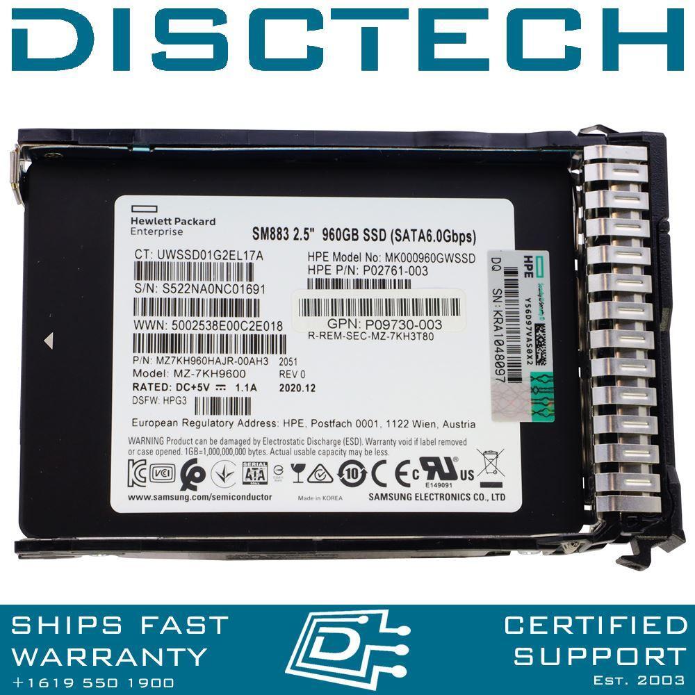 Hewlett Packard/HPE P09716-B21 960GB 2.5″ MLC Mixed Use SATA SSD Kit 651687-001